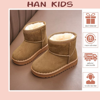 BC1 - Fom bé nhích size + 1,5cm(Hàng QC) Giày dép trẻ em, bốt cao cổ lót lông siêu ấm cho bé trai bé gái
