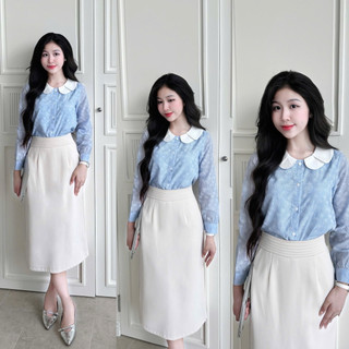 Sơ mi tơ cổ sen 2 lớp