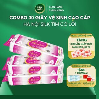   COMBO CHĂM SÓC  Mua Bịch GVS HANOISILK 10 Cuộn 3 Lớp Ko Lõi - Có Lõi Tan Nhanh Tặng 2 Bịch Giấy Ăn Rút Đa Năng 450 Tờ 