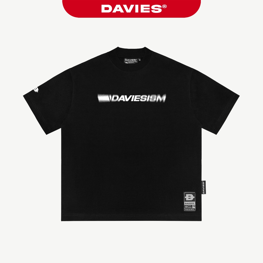 Áo phông local brand chính hãng DAVIES  nam nữ form rộng tay lỡ màu đen Tee Drift Davies | D33-T12