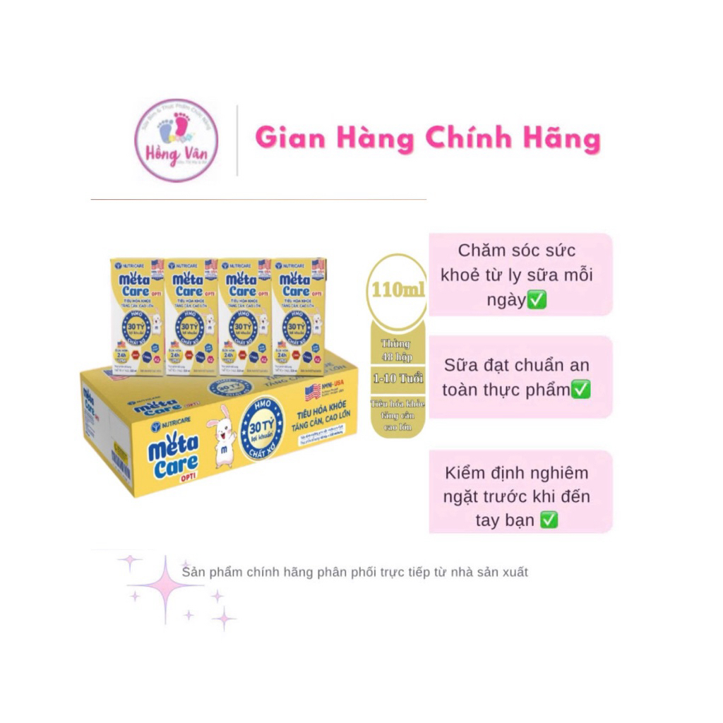 {Hot} Sữa dinh dưỡng pha sẵn Meta care Opti 110ml 1thùng 48h