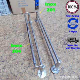  Vắt Khăn Nhà Tắm Inox 304 - Giá Khăn Treo Nhà Tắm Inox Không Gỉ Sáng Bóng - Đôi 