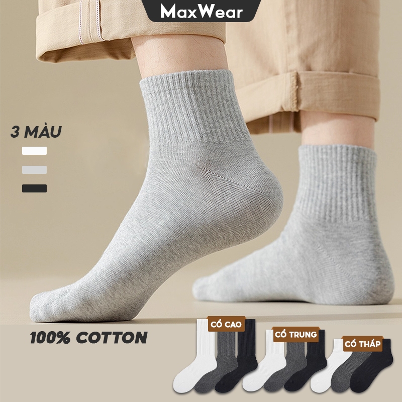 Combo 5 đôi tất cổ trung MaxWear Cotton bản nâng cấp siêu mềm mịn, thấp hút và…