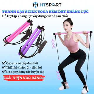  Thanh Gậy Tập Gym Gậy Tập Gym Yoga Kèm Dây Kháng Lực Tập Luyện Thể Thao Pilates Đa Năng Tại Nhà 
