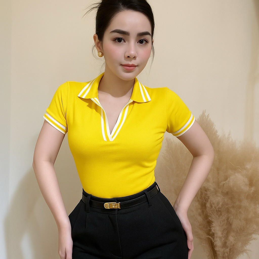 Áo Thun Polo Nữ Cổ Bẻ Phối Viền Chất Thun Borip Co Giãn Ôm Body AT20 CinZy SG | BigBuy360 - bigbuy360.vn