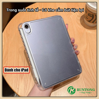 Ốp lưng iPad trong suốt có khe cắm bút – Chống sốc, ôm máy chặt – cho iPad Air 7 6 5 4 Pro Gen 11 10 M4 M3 mini7/6 Pro