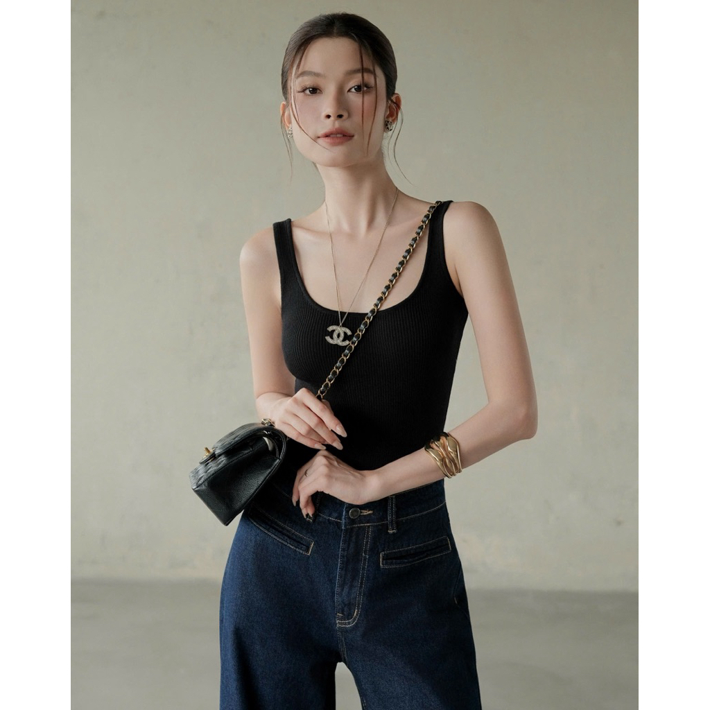 RUBIES Rae Top - Áo Dệt Kim Nữ 2 Dây Cổ U | BigBuy360 - bigbuy360.vn