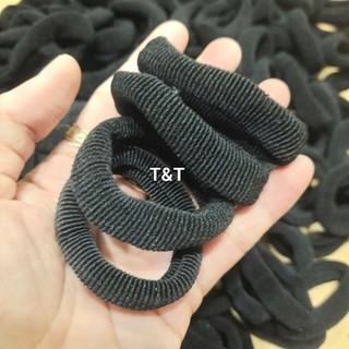 Combo 20 Dây cột tóc màu đen cở nhỏ (bản 1cm-1.2cm, đường kính 4cm-5cm)