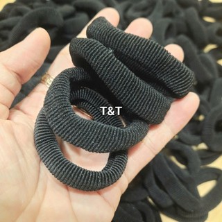 Combo 20 Dây cột tóc màu đen cở nhỏ (bản 1cm-1.2cm, đường kính 4cm-5cm)