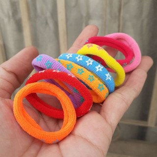 Túi 50 dây cột tóc màu chấm bi (đường kính 2.5cm,3.5cm,4cm)