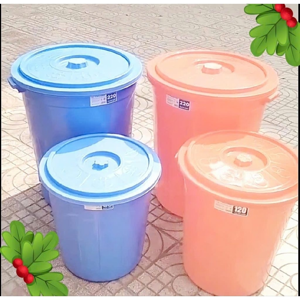 Thùng nhựa tròn có nắp Việt Nhật câc cỡ 25L/35L/50L/60