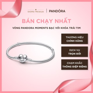   GIÁ ĐỘC QUYỀN  Vòng Tay Pandora Moments Bạc Dây Rắn Khóa Trái Tim 590719 
