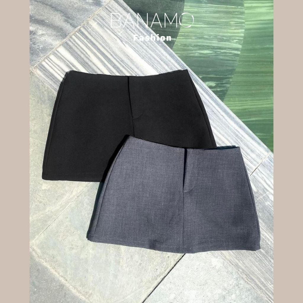 Chân váy nữ BIGSIZE Banamo Fashion váy ngắn chữ A cạp trễ vải tuypsi đứng form tôn dáng trẻ trung năng động 5938 | BigBuy360 - bigbuy360.vn