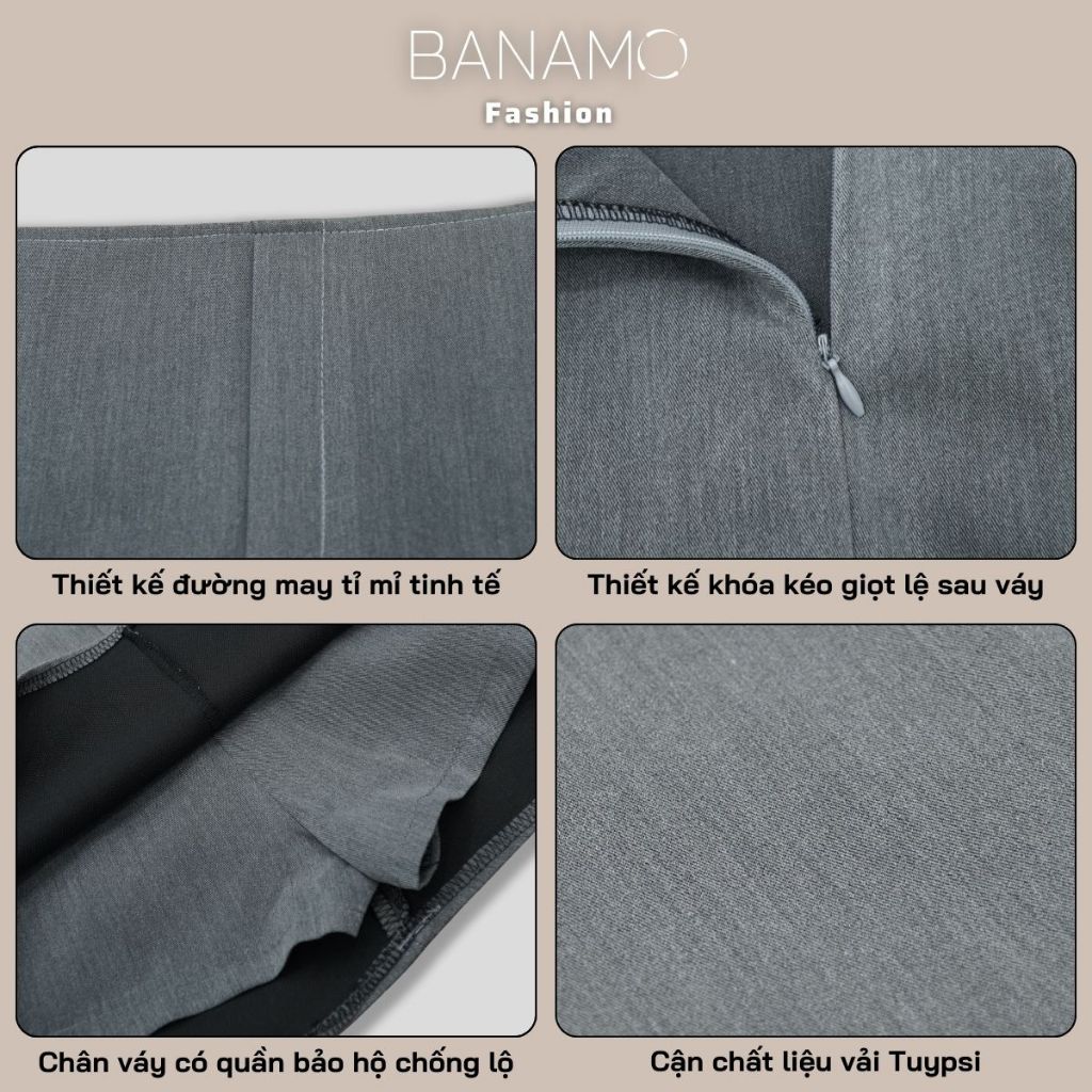 Chân váy nữ BIGSIZE Banamo Fashion váy ngắn chữ A cạp trễ vải tuypsi đứng form tôn dáng trẻ trung năng động 5938 | BigBuy360 - bigbuy360.vn