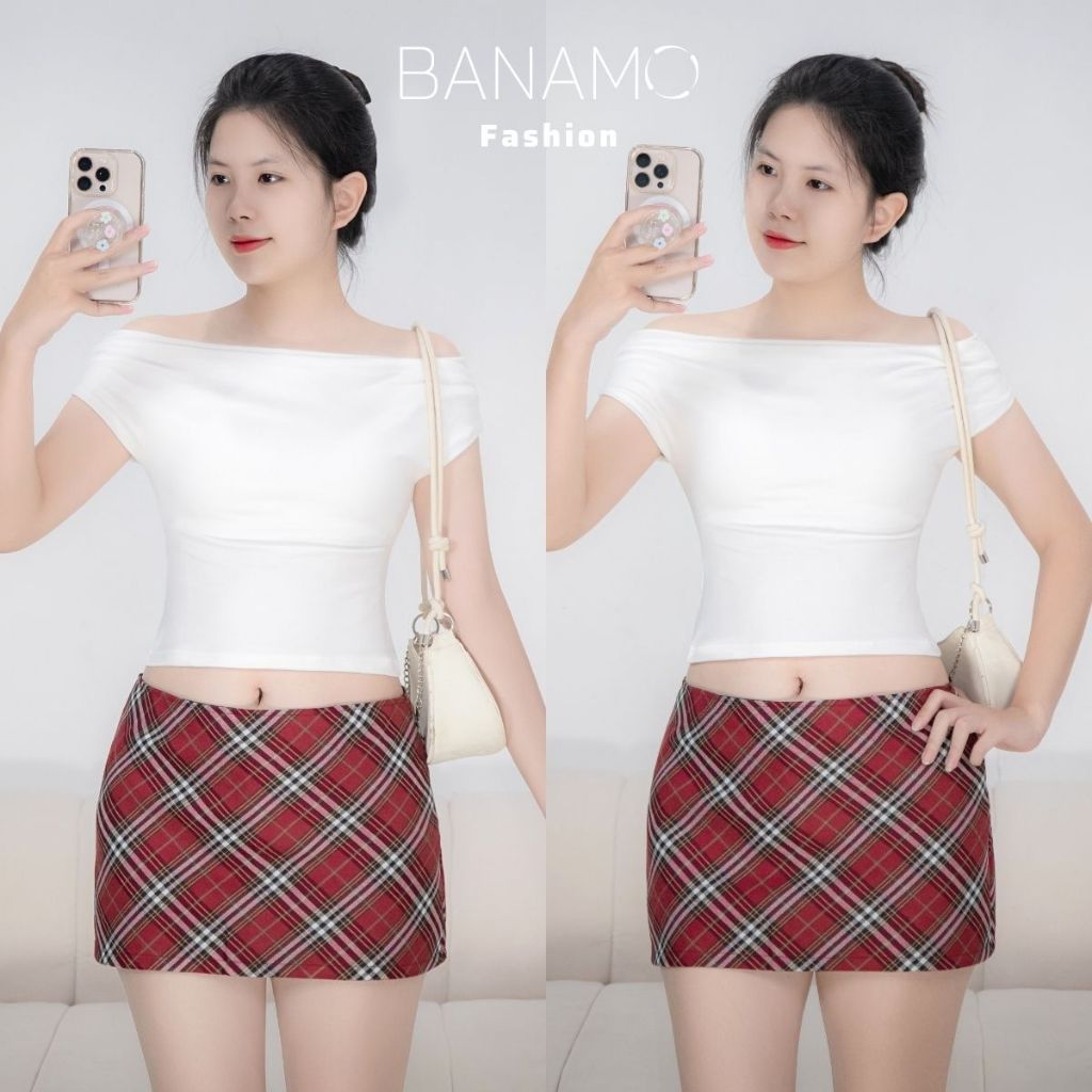 Chân váy nữ BIGSIZE Banamo Fashion váy ngắn chữ A cạp trễ vải tuypsi đứng form tôn dáng trẻ trung năng động 5938 | BigBuy360 - bigbuy360.vn