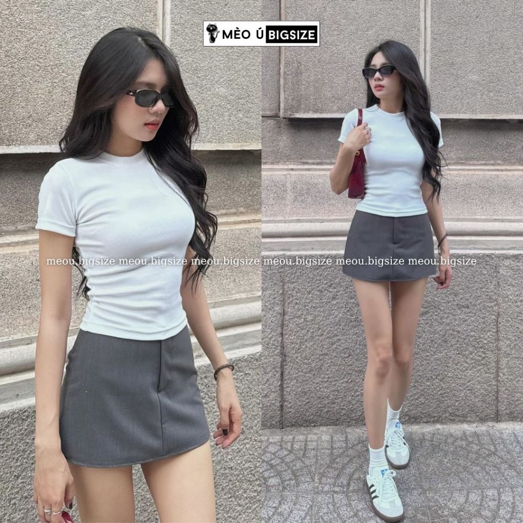 Chân váy nữ BIGSIZE Mèo Ú váy ngắn chữ A cạp trễ vải tuypsi đứng form tôn dáng trẻ trung năng động 5938 | BigBuy360 - bigbuy360.vn