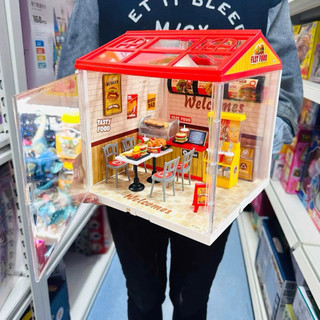  Mô hình DIY Mini Nhà hàng Fast Food – Đồ chơi lắp ráp tiểu cảnh Small Town in Big City 125 chi tiết có đèn Mã 0415 
