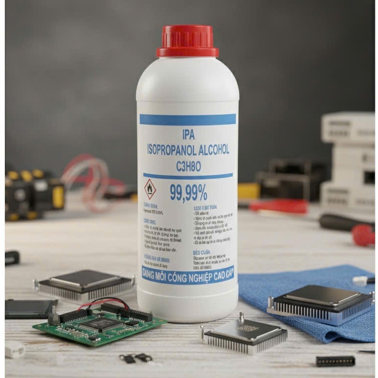 Bình 1 lít, 500ml Dung môi IPA – Isopropyl Alcohol 99.9% sát khuẩn & tẩy rửa đa năng công nghiệp, Y 