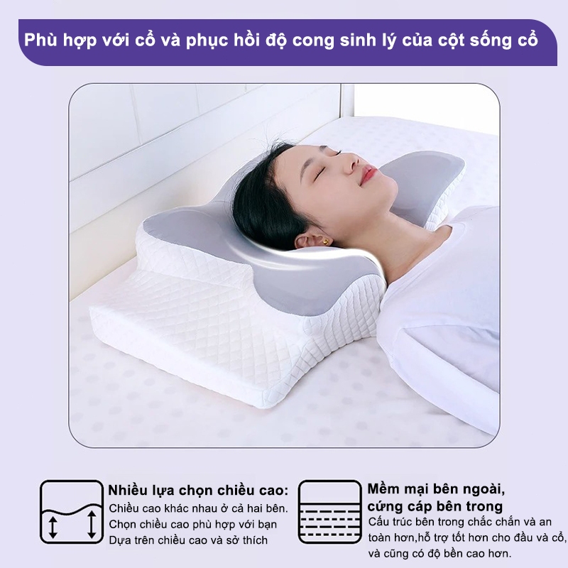 Lumoo Gối công thái học Phù hợp với đường cong cột sống Giảm đau mỏi, dễ vào giấc tự do tư thế | BigBuy360 - bigbuy360.vn