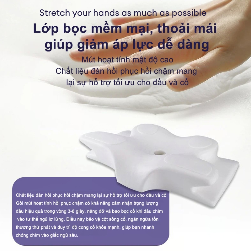 Lumoo Gối công thái học Phù hợp với đường cong cột sống Giảm đau mỏi, dễ vào giấc tự do tư thế | BigBuy360 - bigbuy360.vn