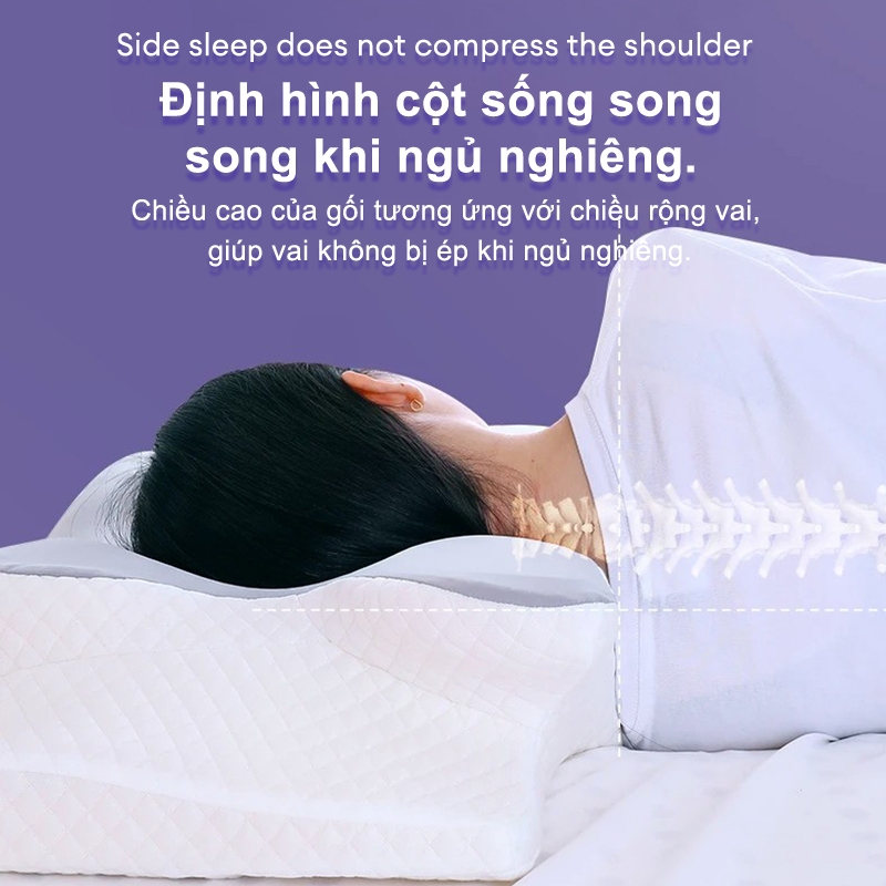 Lumoo Gối công thái học Phù hợp với đường cong cột sống Giảm đau mỏi, dễ vào giấc tự do tư thế | BigBuy360 - bigbuy360.vn