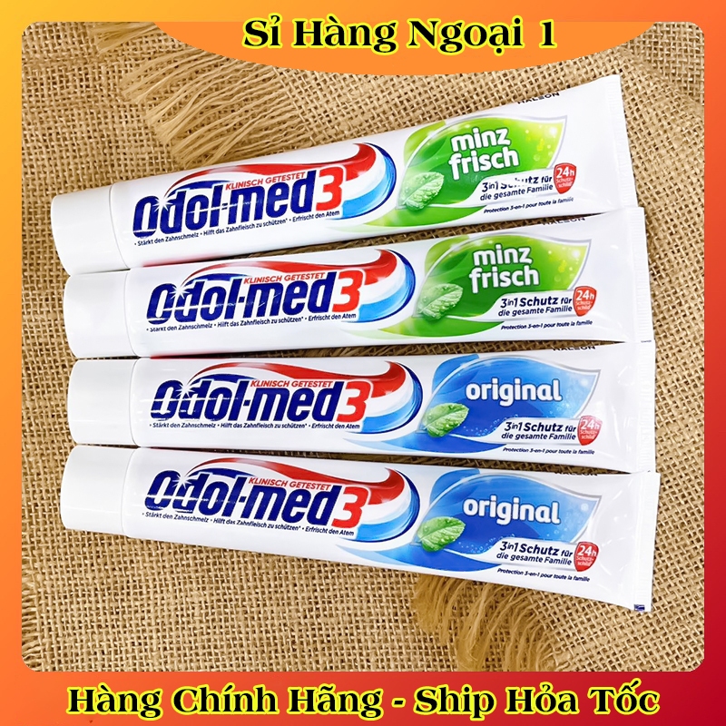 Kem đánh răng Odol- Med 3 Extra White của Đức