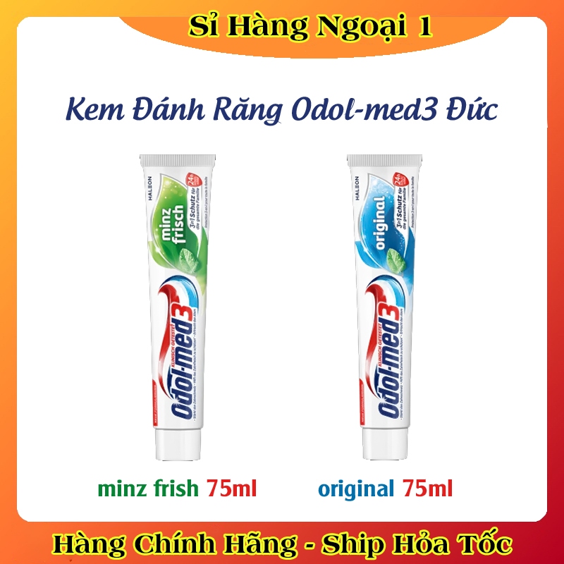 [Date Mới Đủ Bill] Kem đánh răng ODOL - MED 3 Extra white 75ml - Đức
