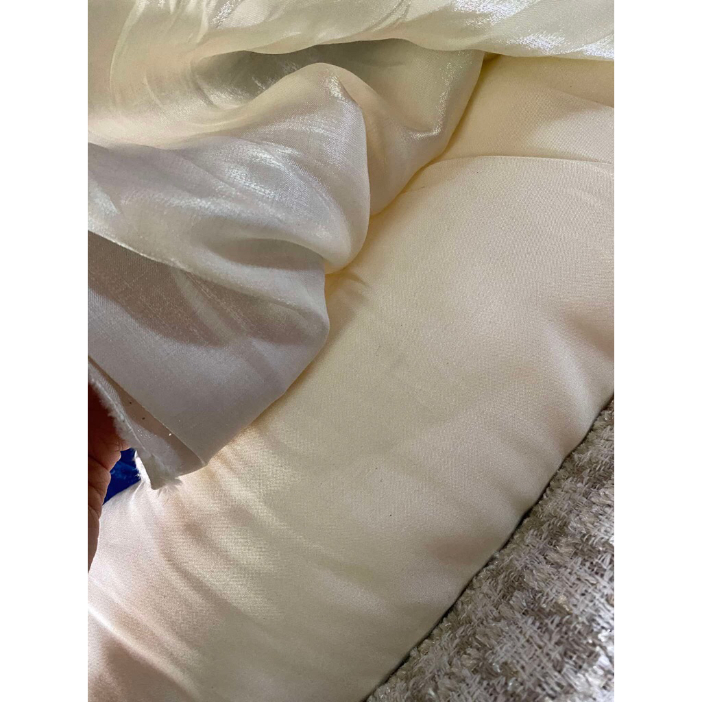 thô tơ ánh nhũ  kem vàng siêu óng ánh  35 k/1 m