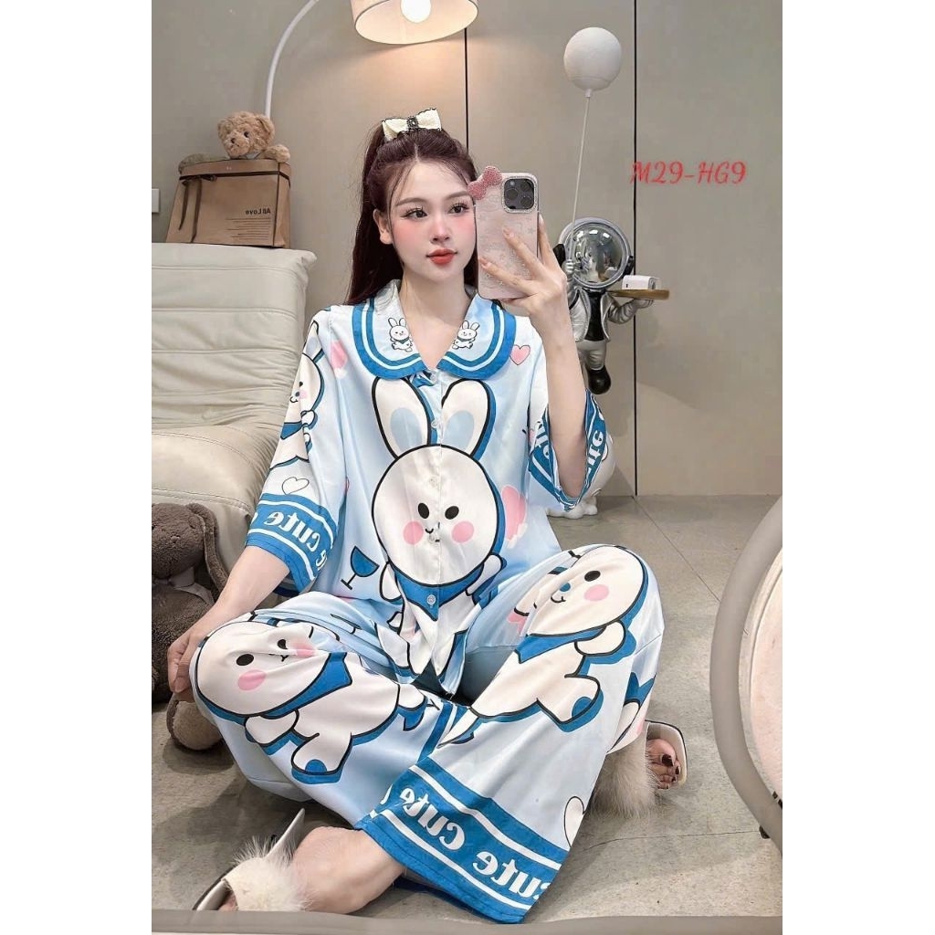 Đồ bộ nữ in hình thỏ, 45kg 👉 60kg