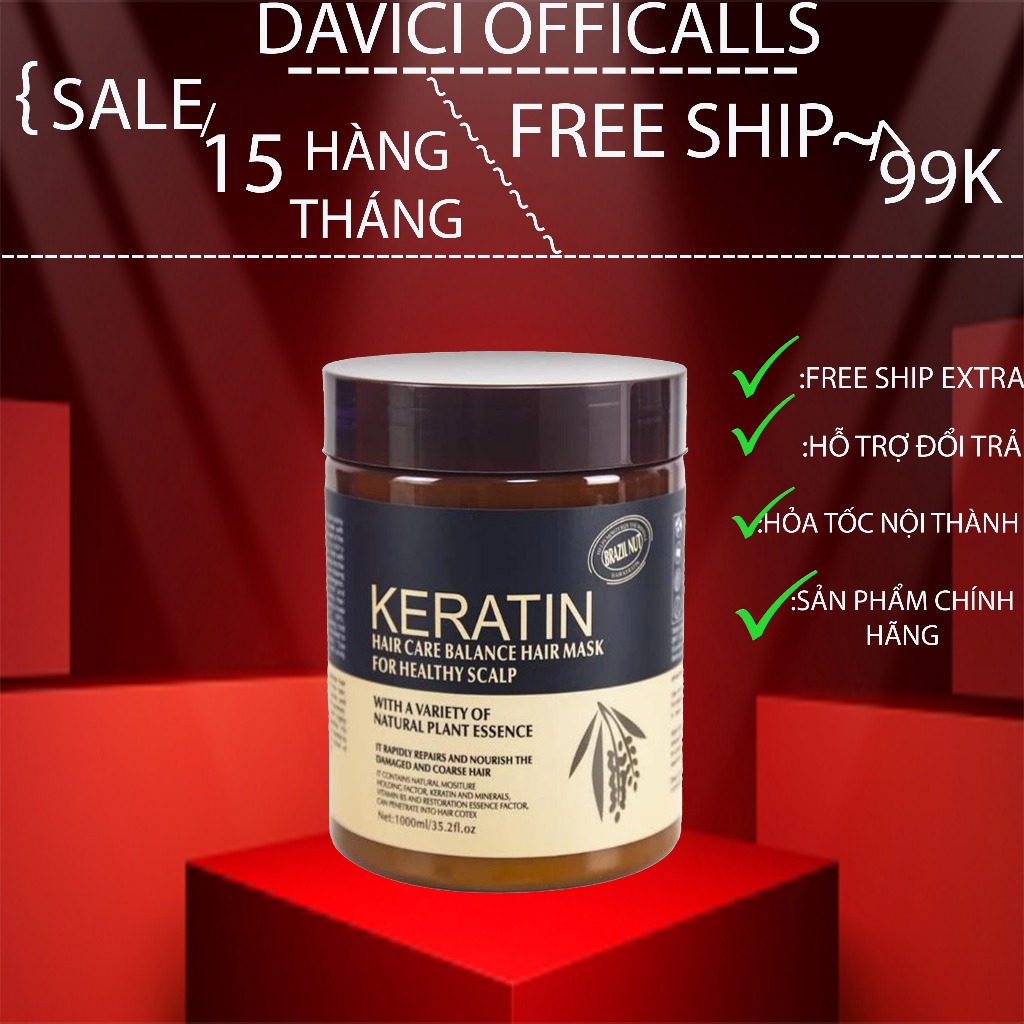 Kem ủ tóc KERATIN COLLAGEN 1000ML LAVENDER BRAZIL NUT - Ủ hấp tóc cung cấp dưỡng chất KERATIN tự nhi