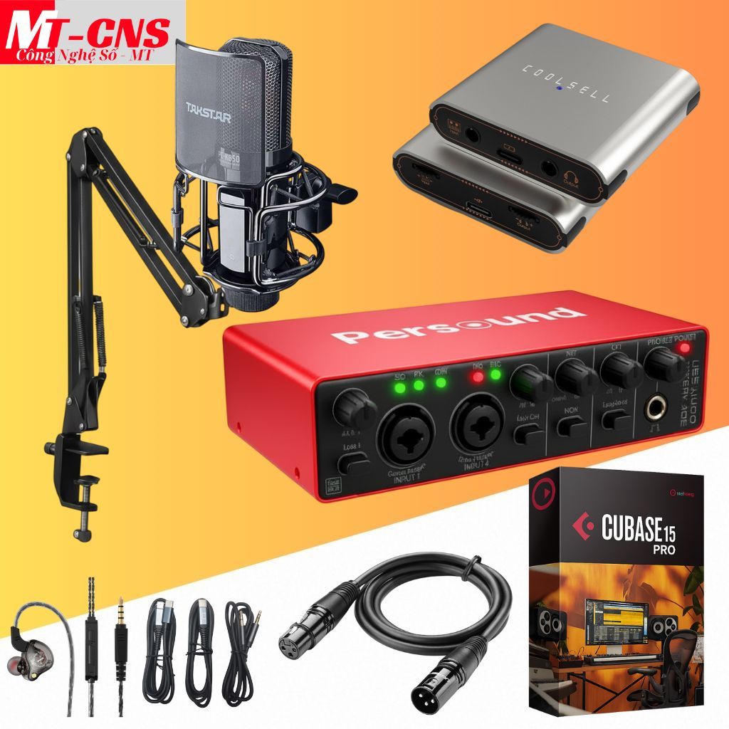 Combo Bộ Mic thu âm PC K850 Takstar và Soundcard U22 24Bit/192Khz
