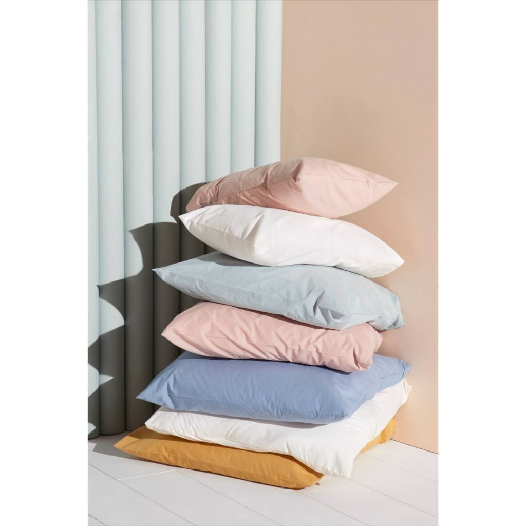 Vỏ Gối Nằm Cotton Organic Cao Cấp Size 50x70cm Màu Trơn Mềm Mịn Thoáng Mát | October Bedding