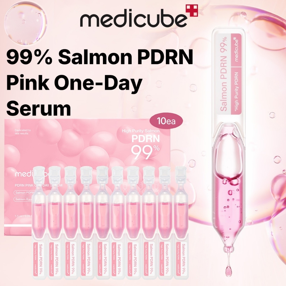 Serum Cá Hồi MEDICUBE PDRN Pink One Day (Hộp 10 Ống) – 99% Chiết Xuất Cá Hồi, Dưỡng Sáng Da & Cấp Ẩm