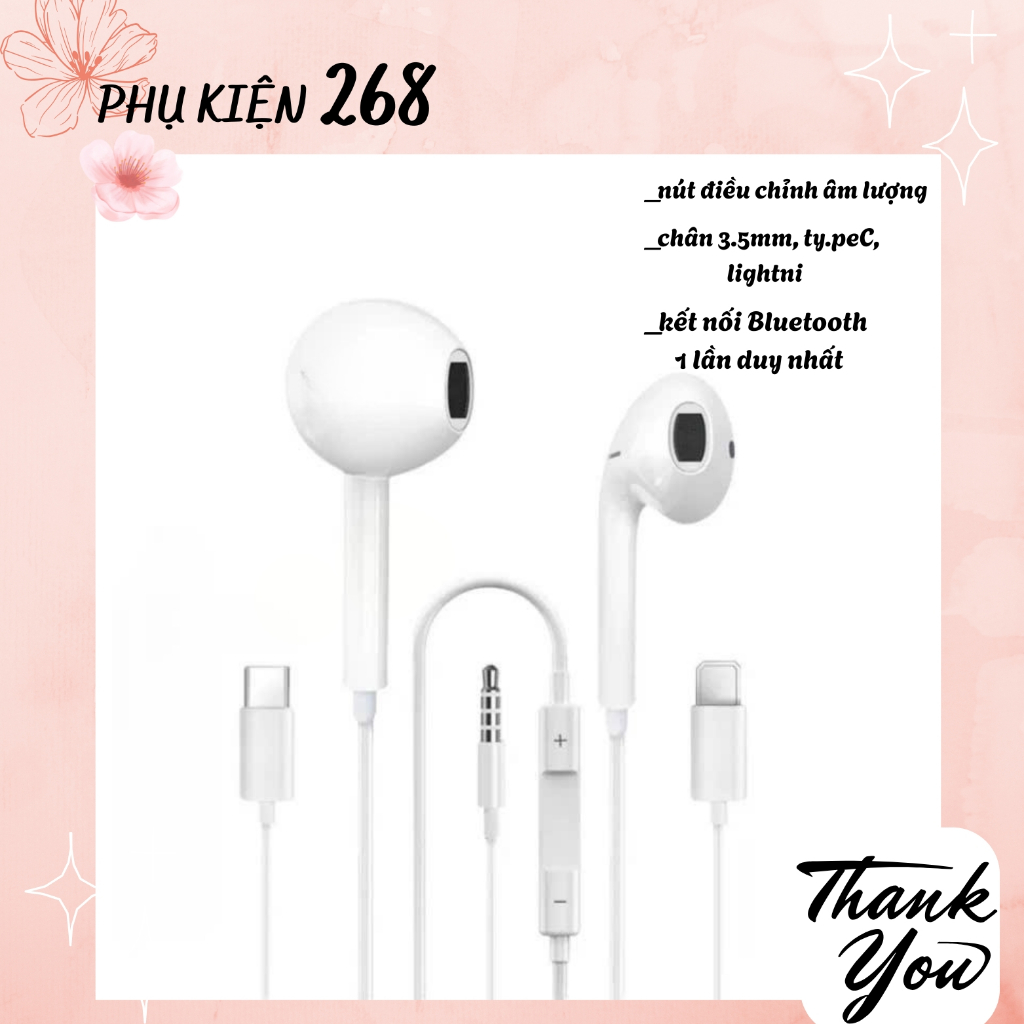 Tai Nghe Có Dây Nhét Tai Chân Dẹt Kết Nối BLT – Âm Thanh Rõ Nét, Mic Đàm Thoại Bass Mạnh