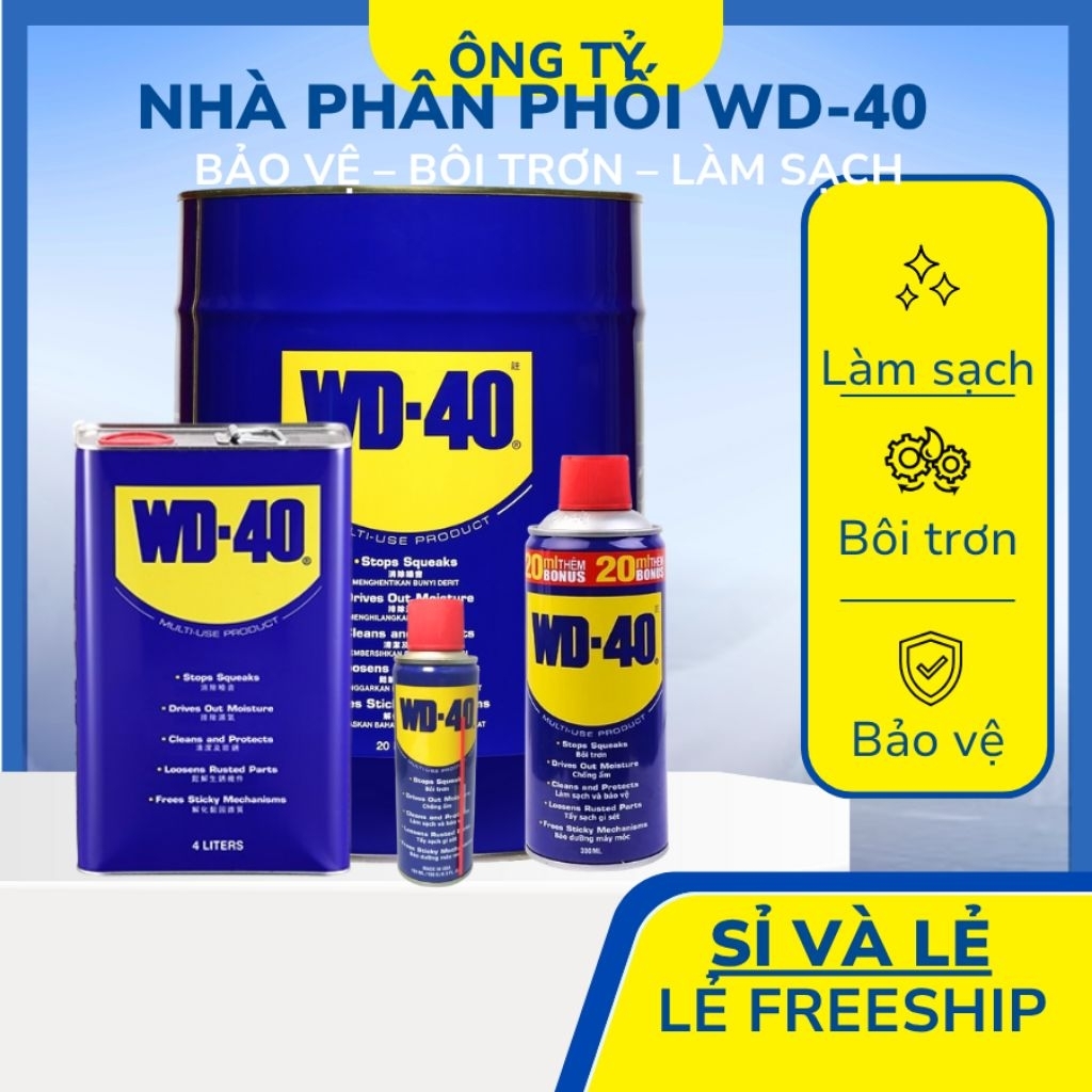 Chai Xịt WD40 412ml Dầu Bôi Trơn Chống Rỉ Làm Sạch Và Chống Ẩm Bình Xịt Bôi Trơn Chống Rỉ Đa Năng  W