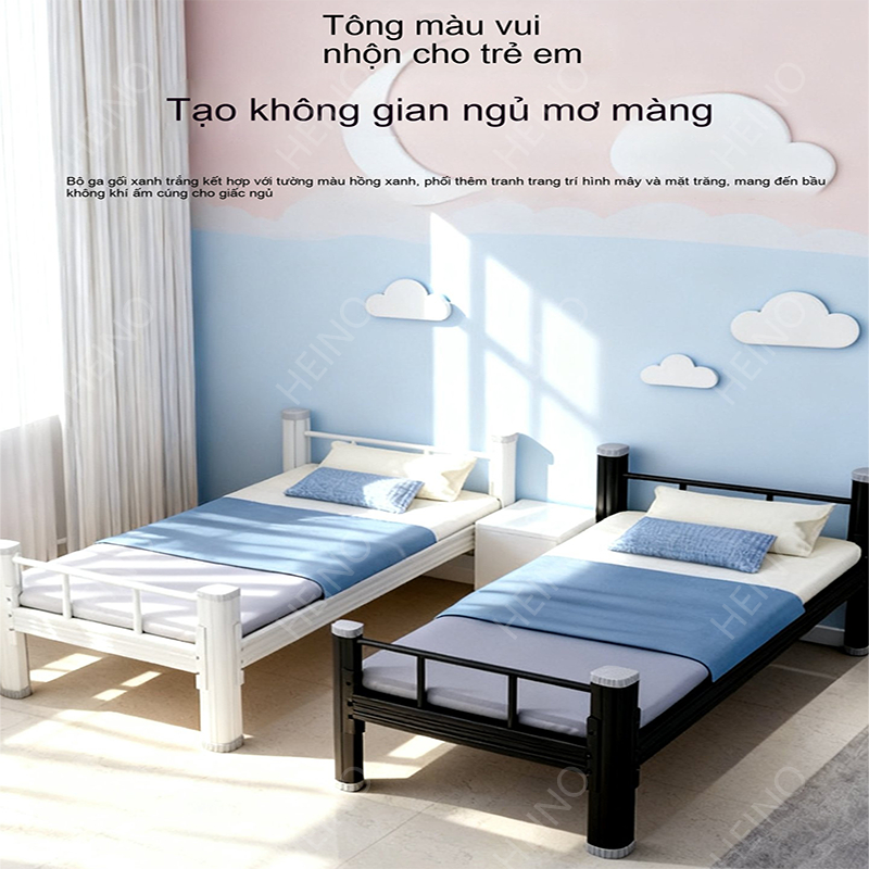 𝑯𝑬𝑰𝑵𝑶 Giường sắt một tầng cho sinh viên ký túc xá bệnh viện giường sắt dày có thể cất giữ đồ đạc | BigBuy360 - bigbuy360.vn