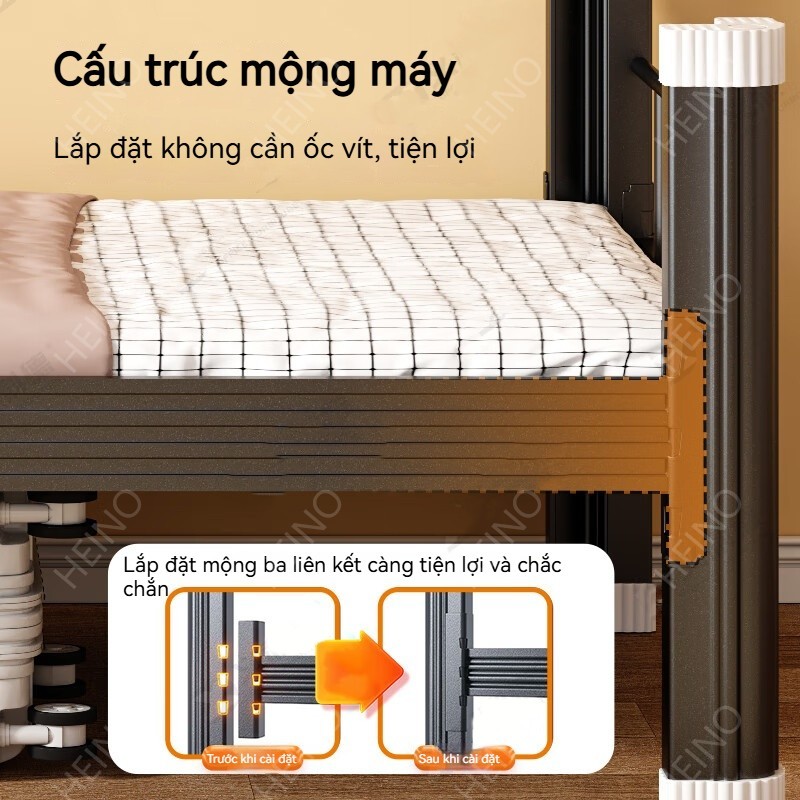 𝑯𝑬𝑰𝑵𝑶 Giường sắt một tầng cho sinh viên ký túc xá bệnh viện giường sắt dày có thể cất giữ đồ đạc | BigBuy360 - bigbuy360.vn