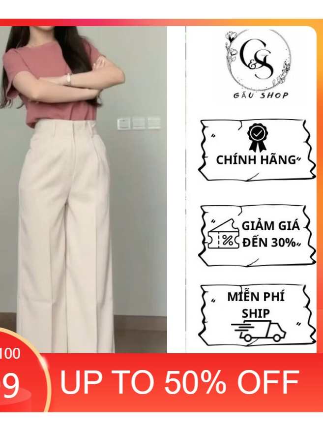 Quần Tây Ống Suông Dành Cho Nấm Lùn Dưới 1m55 Chất Gold Hàn