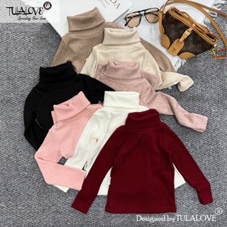  Áo Cổ Lọ Bé Gái Vải Len Tăm Mềm Mịn Thu Đông Giữ Ấm Cho Bé Gái 