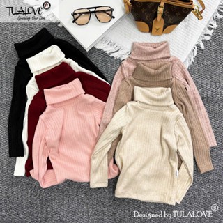  Áo Cổ Lọ Bé Gái Vải Len Tăm Mềm Mịn Thu Đông Giữ Ấm Cho Bé Gái 