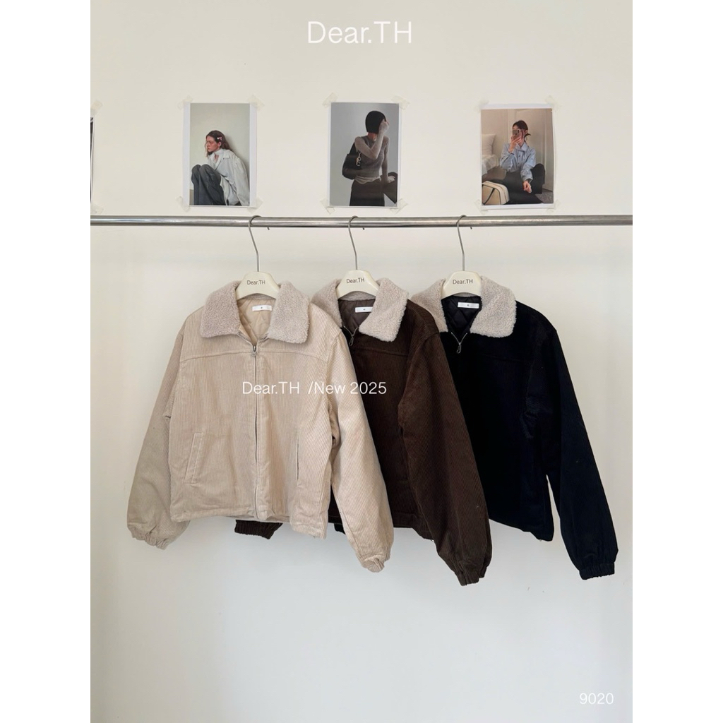 GIANG.CLOSET- Áo khoác nhung cổ lông kéo khoá ấm áp ID