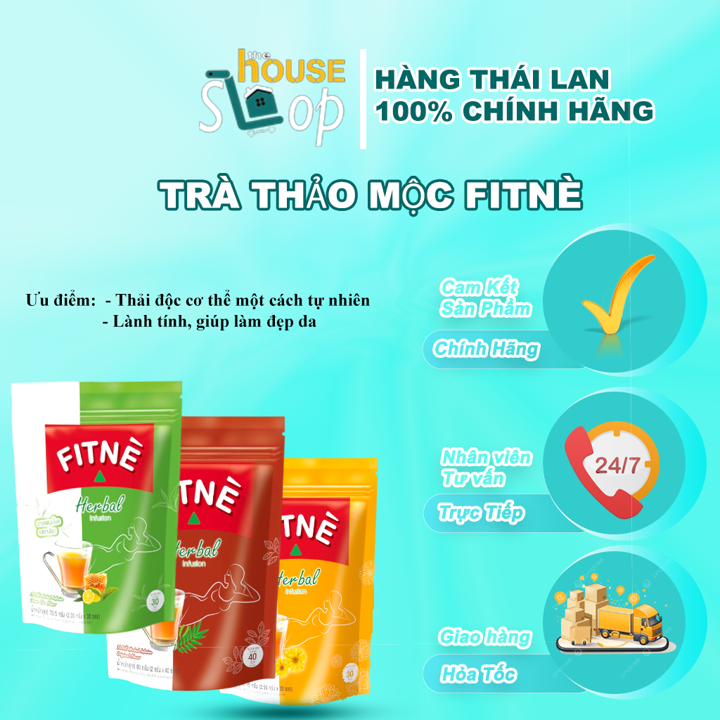 Fitne Trà Túi Lọc Thảo Mộc  Thải Độc ,Đẹp Da Thái Lan (30-40)
