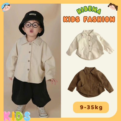 Sơ mi dài tay cho bé Hibena chất kaki dày dặn