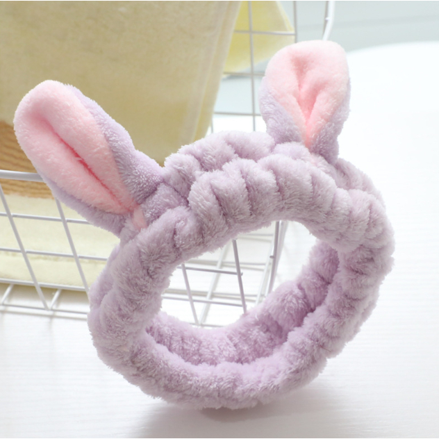 Băng đô rửa mặt tai thỏ siêu mềm – Băng đô buộc tóc rửa mặt, trang điểm dễ thương