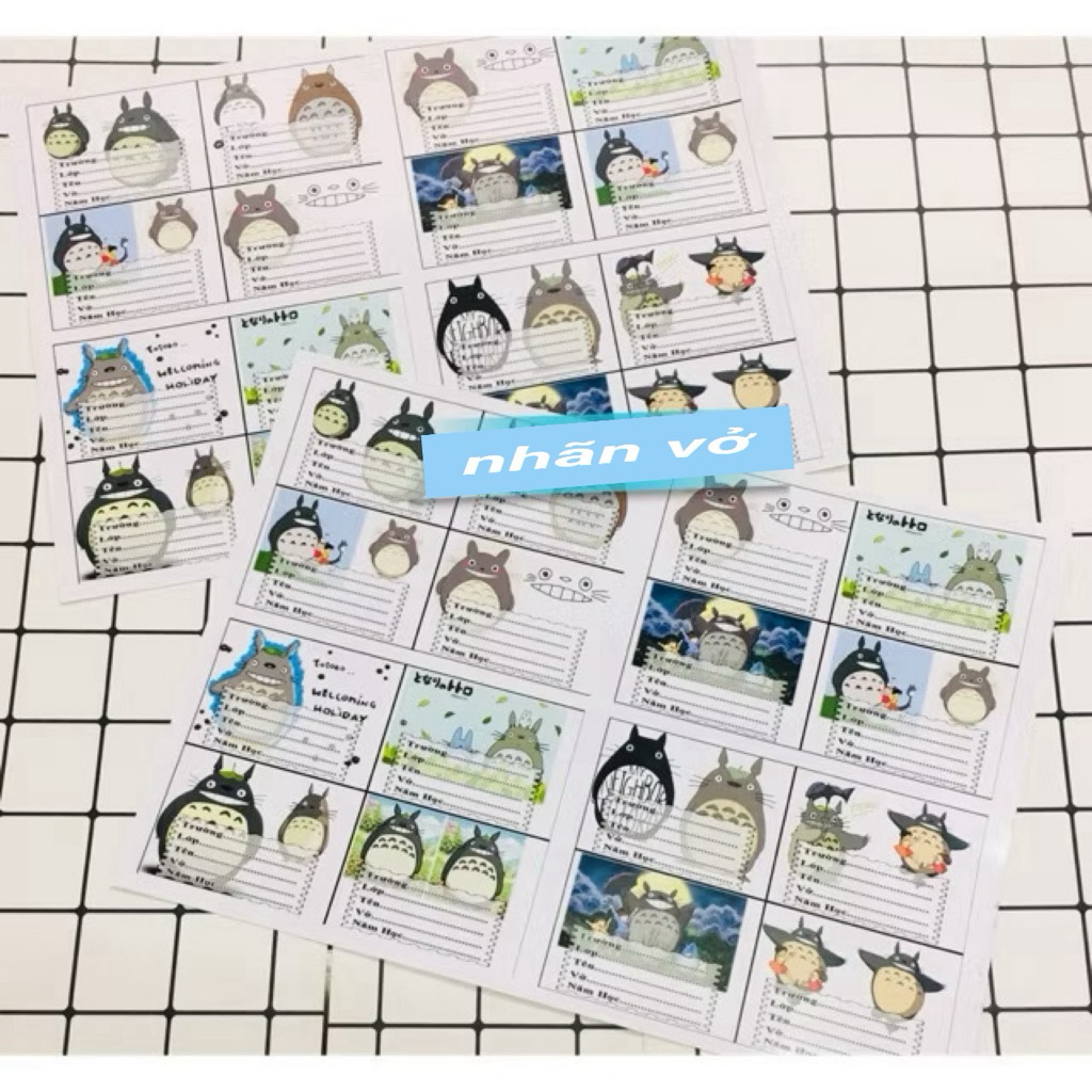 Nhãn vở totoro 48 cái
