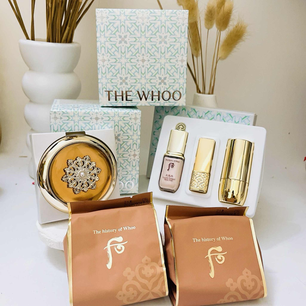 (tone 21 23) Set cushion The history of Whoo tái sinh , cushion the whoo tặng kèm lõi