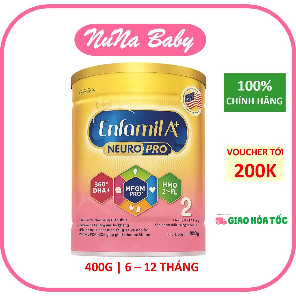 Sữa bột Enfamil A+ Neuropro Số 2 cho bé 400g