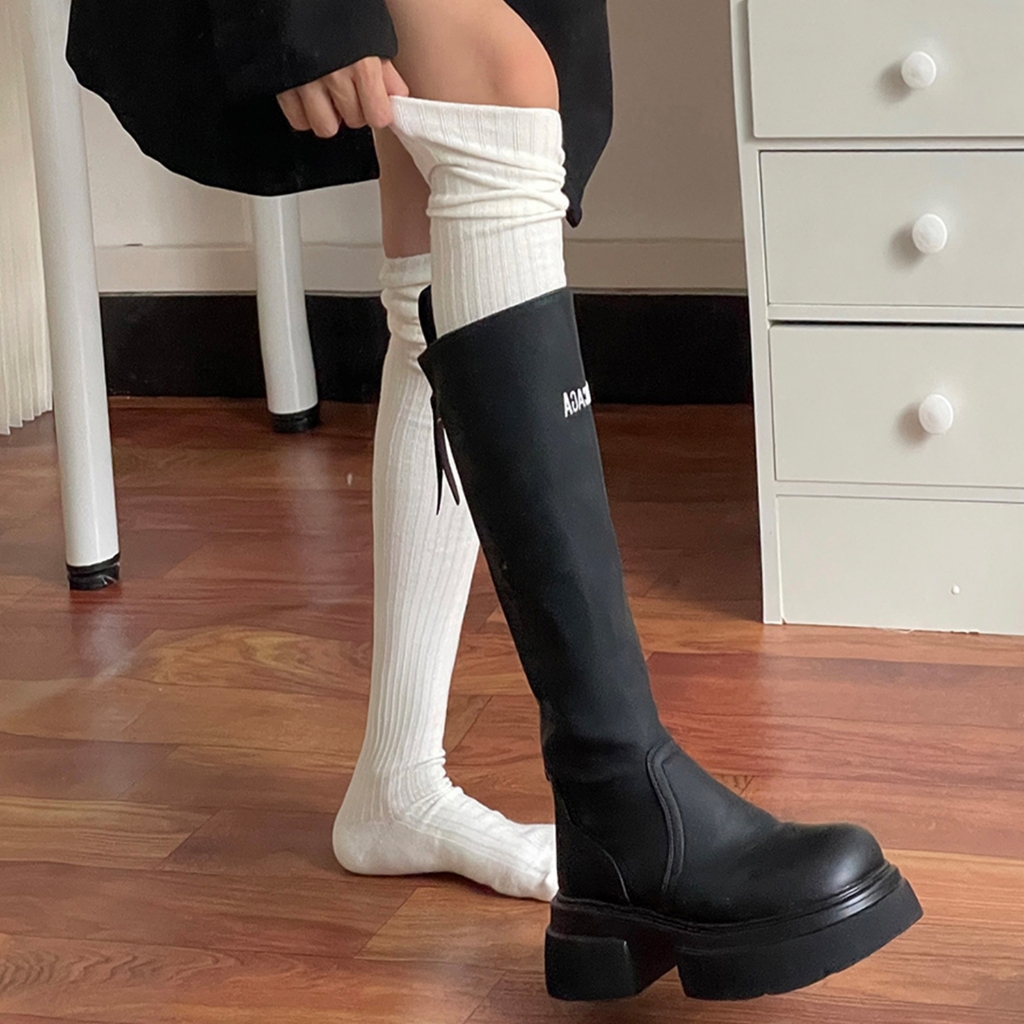 Tất vớ đi bốt dài đến đầu gối phong cách JK phù hợp mùa thu đông dành cho nữ B640 | BigBuy360 - bigbuy360.vn