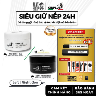  Sáp vuốt tóc nam Sicily 1504 Cinplus Clay Wax 100gr Left Trắng  Right Đen giữ nếp tóc - Cinplus 