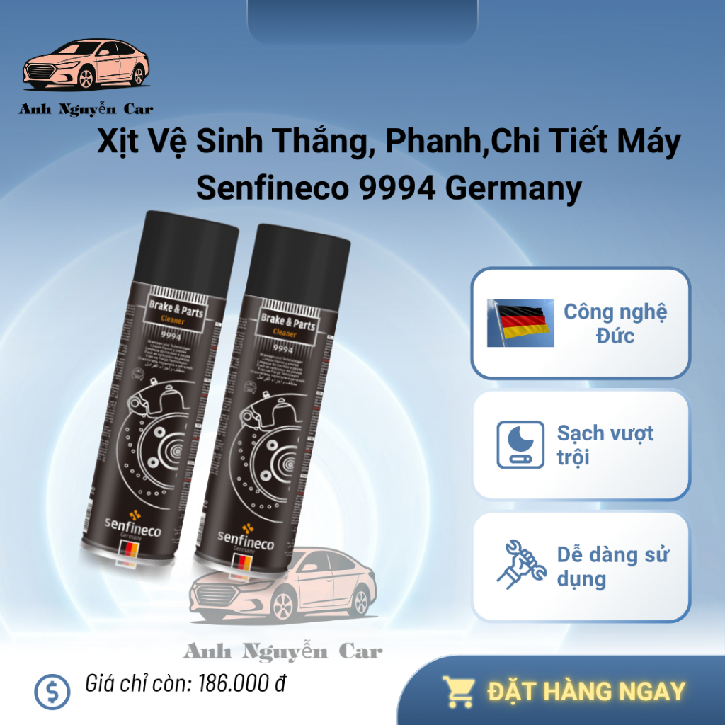 Xịt Vệ Sinh Thắng, Phanh,Chi Tiết Máy Senfineco 9994 Germany, Brake & Parts Cleaner